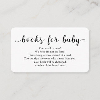 Books for Baby Card Insert for Baby Shower