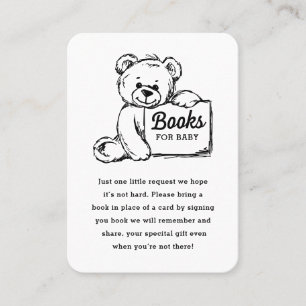 Books for Baby Card, Minimalist Baby Shower Bear P Place Card
