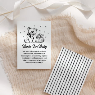 Books for Baby Card, Minimalist Baby Shower Bear P Place Card