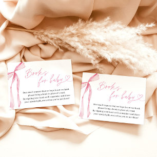 Books for Baby Card, Pink Bow Girl Baby Shower Invitation