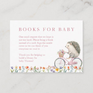 Books for Baby Card – Pink Floral Hedgehog Insert