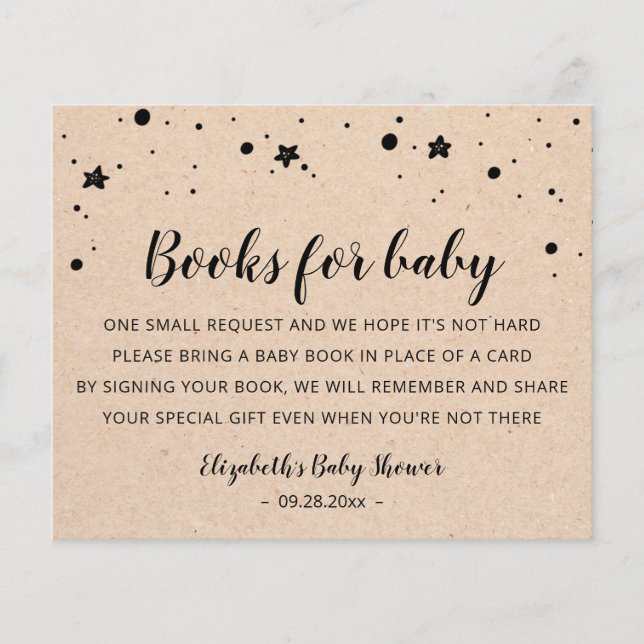 Books for baby Card Template Baby Shower party (Front)