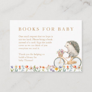 Books for Baby Card – Woodland Hedgehog & Florals