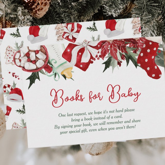 Books for Baby Christmas Santa Baby Shower Enclosure Card (Creator Uploaded)