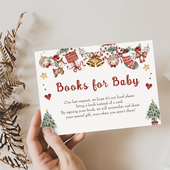 Books for Baby Christmas Santa Baby Shower  Enclosure Card (Creator Uploaded)