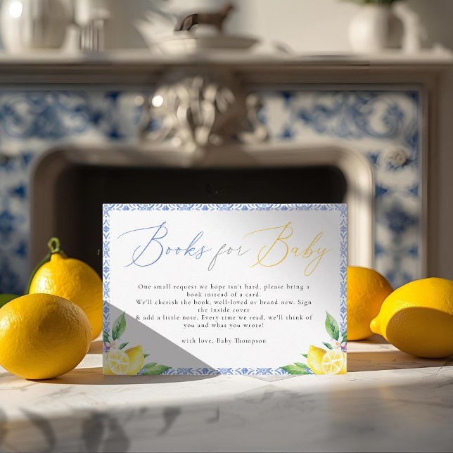 Books for Baby Ciao Bambino Lemon Baby Shower Enclosure Card (Creator Uploaded)