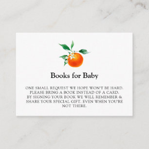 Books for Baby Clementine Baby, Orange Baby Shower Enclosure Card