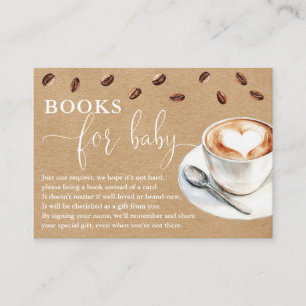 Books For Baby Coffee Bean Rustic Baby Shower Enclosure Card