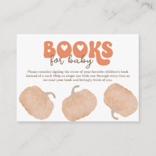 Books For Baby Cute Autumn Orange Pumpkin Enclosure Card