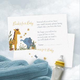 Books for Baby Cute Baby Animals Baby Shower Enclosure Card