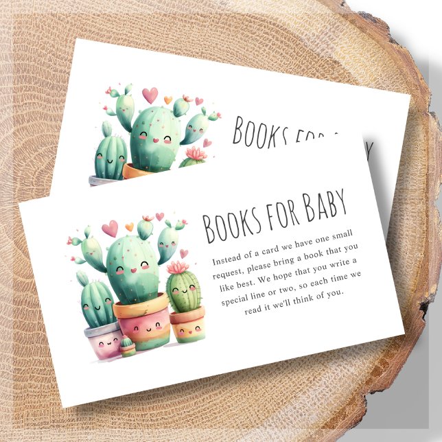 Books for Baby | Cute Cactus Baby Shower  Enclosure Card (Creator Uploaded)