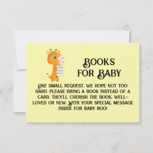 Books for Baby cute giraffe holds books Invitation