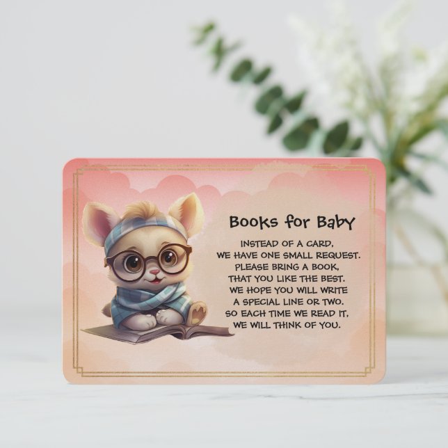 Books for Baby Cute Kitten Reading A Book Enclosure Card (Standing Front)