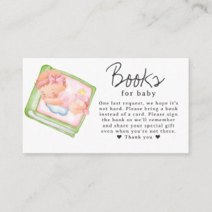 Books For Baby Cute Little Girl Baby Shower Enclosure Card