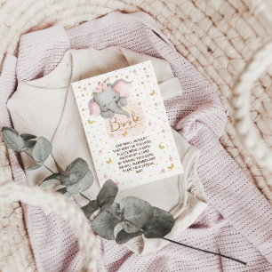Books for baby Cute Pink Elephant  Enclosure Card