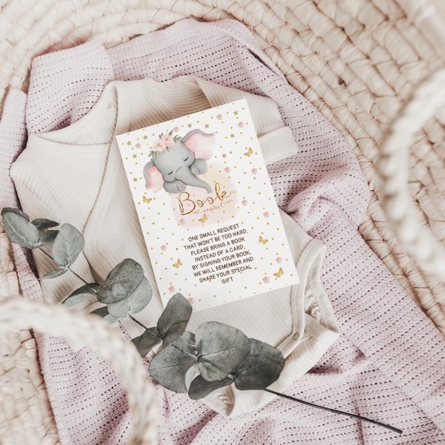 Books for baby Cute Pink Elephant  Enclosure Card (Creator Uploaded)