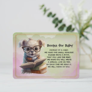 Books for Baby Cute Puppy Dog Reading A Book Enclosure Card