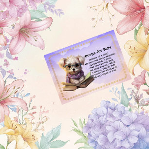 Books for Baby Cute Puppy Dog Reading A Book Enclosure Card