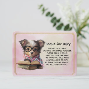 Books for Baby Cute Puppy Dog Reading A Book Enclosure Card