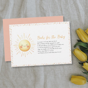 Books for Baby Cute Sunshine Theme Baby Shower Enclosure Card