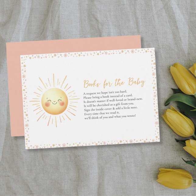 Books for Baby Cute Sunshine Theme Baby Shower  Enclosure Card (Creator Uploaded)
