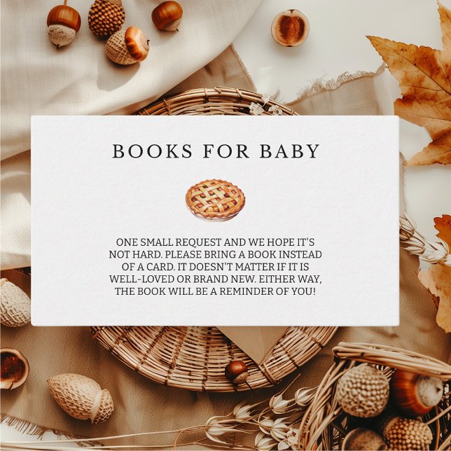 Books For Baby Cutie Pie Fall Baby Shower Enclosure Card (Books for baby Cutie Pie Fall Themed Baby Shower)