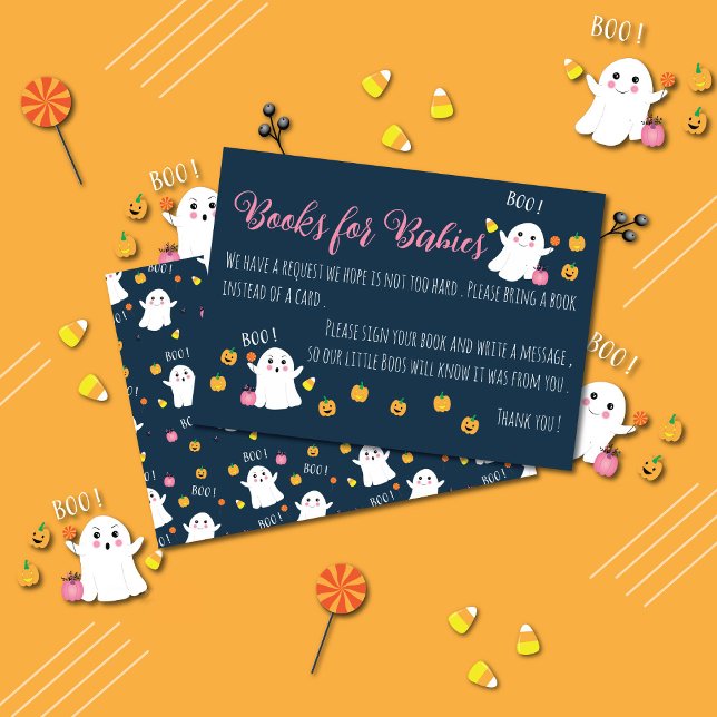 Books for Baby Dark Blue Halloween Enclosure Card (Creator Uploaded)