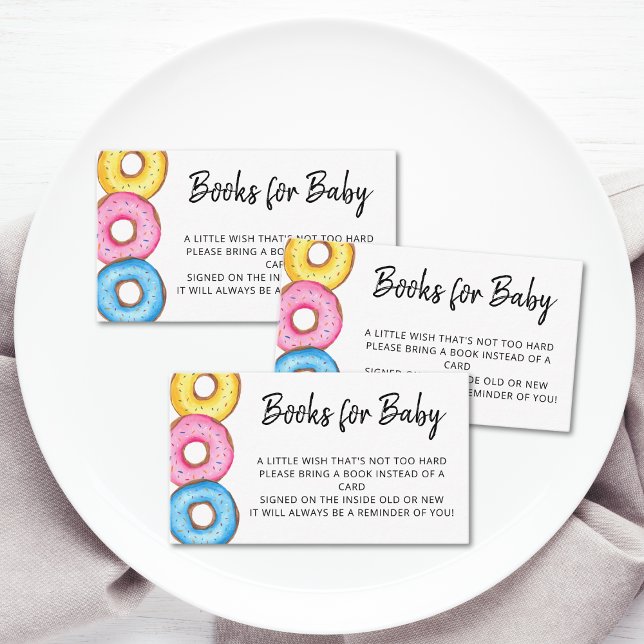 Books For Baby Doughnuts Baby Shower Enclosure Card (Creator Uploaded)