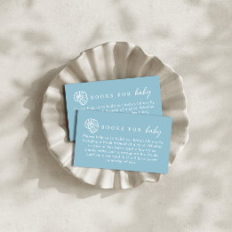 Books For Baby Dusty Blue Coastal Baby Shower Enclosure Card