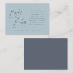 Books for Baby Elegant Script Dusty Blue Enclosure Card