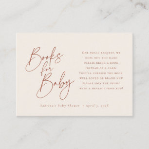 Books for Baby   Elegant Script Terra Cotta Enclosure Card