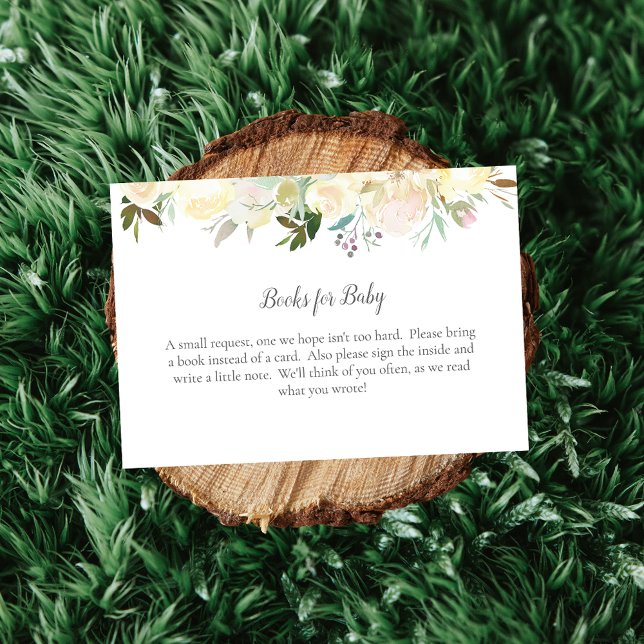 Books For Baby Elegant White Rose Enclosure Card (Creator Uploaded)