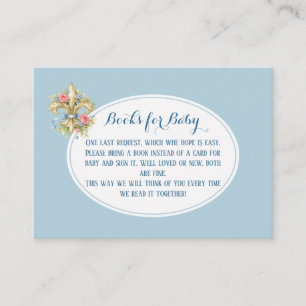Books for Baby Fleur de Lys Baby Shower enclosure Card