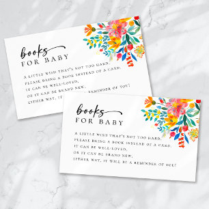 Books for Baby Floral Fiesta Baby Shower Enclosure Card