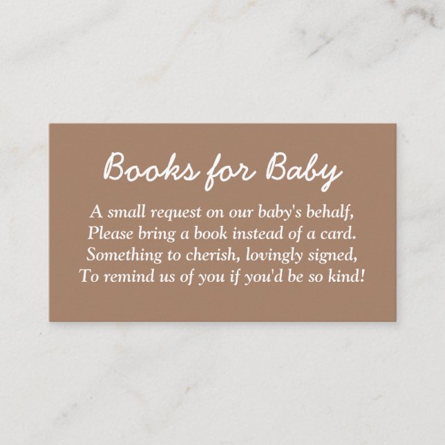 Books for Baby Gentle Brown Enclosure Card (Front)