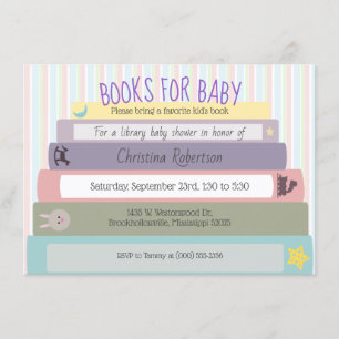 Books For Baby Girl Baby Shower Invitation