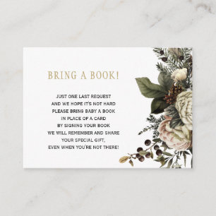 Books for baby greenery bring a book insert card