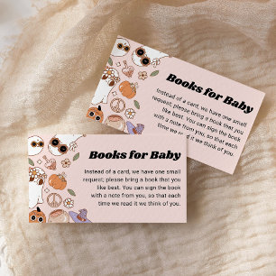 Books For Baby Groovy Halloween Ghost Baby Shower Enclosure Card