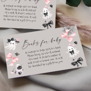 Books for Baby Halloween Girl Baby Shower Enclosure Card