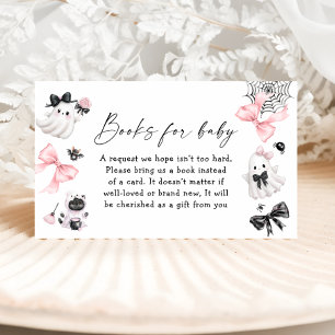 Books for Baby Halloween Pink Baby Shower Enclosure Card