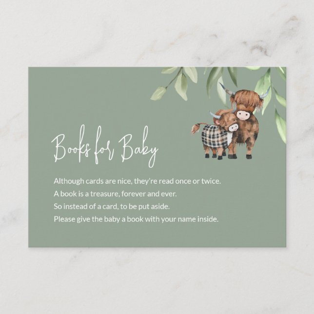 Books for Baby Holy Cow Farm Animal Green Enclosure Card (Front)