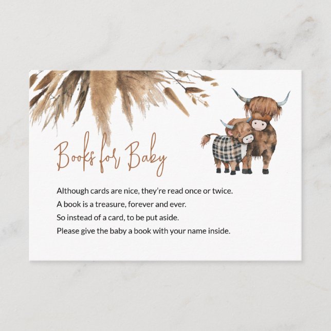 Books for Baby Holy Cow Rustic Farm Theme Enclosure Card (Front)
