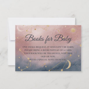 Books for Baby Insert   Modern Boho Celestial Show Thank You Card
