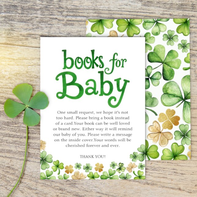 Books for Baby Irish Shower Enclosure Card (Books for Baby Shower Request)