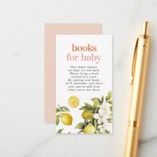 Books For Baby   Lemon Baby Shower Book Request Enclosure Card
