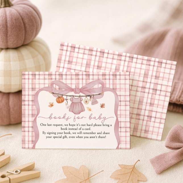 Books for Baby Little Pumpkin Girl Baby Shower Enclosure Card (Creator Uploaded)