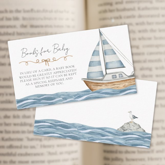Books For Baby Nautical Baby Shower Enclosure Card (Books For Baby Nautical Baby Shower Enclosure Card)