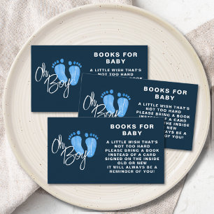 Books For Baby Navy Blue Baby Shower Enclosure Card