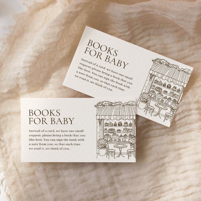 Books for Baby Paris French Patisserie Baby Shower Enclosure Card (Creator Uploaded)