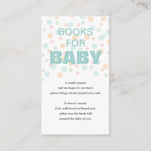 Books For Baby Pastel Dots and Light Teal Enclosure Card